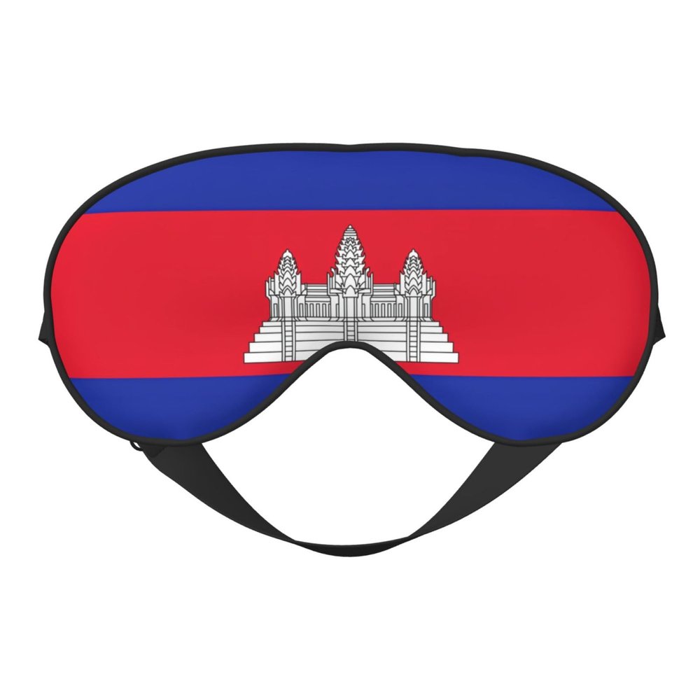 Cambodia Flag Print Eye Mask,Silk-Like Sleep Mask,Night Sleeping Mask for Men Women,for Sleep Relaxation