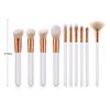 10pcs Makeup Brushes Set White Gold Cosmetic Brush Powder Foundation Blush Eyeshadow Eyebrow Fan Beauty Tools view 2