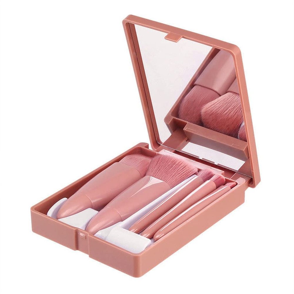 5pcs Mini Cosmetic Brushes Sets Translucent Boxed Blusher Face Powder Brush Makeup Easy to Carry Make Up Tools