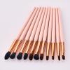 11 x makeup brush eye set eye shadow eyebrow brush wood handle powder gold makeup tool view 2