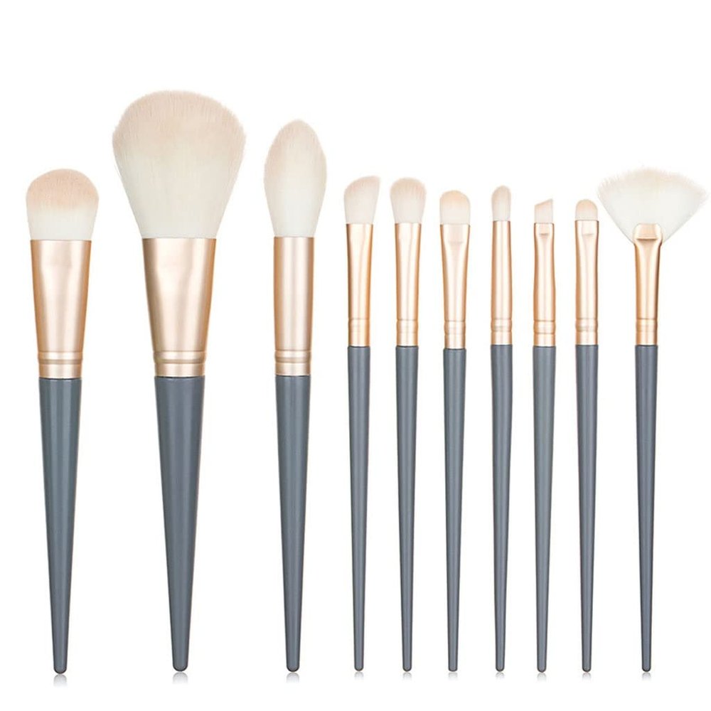 10 X Cosmetic Brush Set for Cosmetic Foundation, Blush Powder, Eye Shadow and Beauty Tools