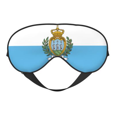 Flag of San Marino Print Eye Mask,Silk-Like Sleep Mask,Night Sleeping Mask for Men Women,for Sleep Relaxation