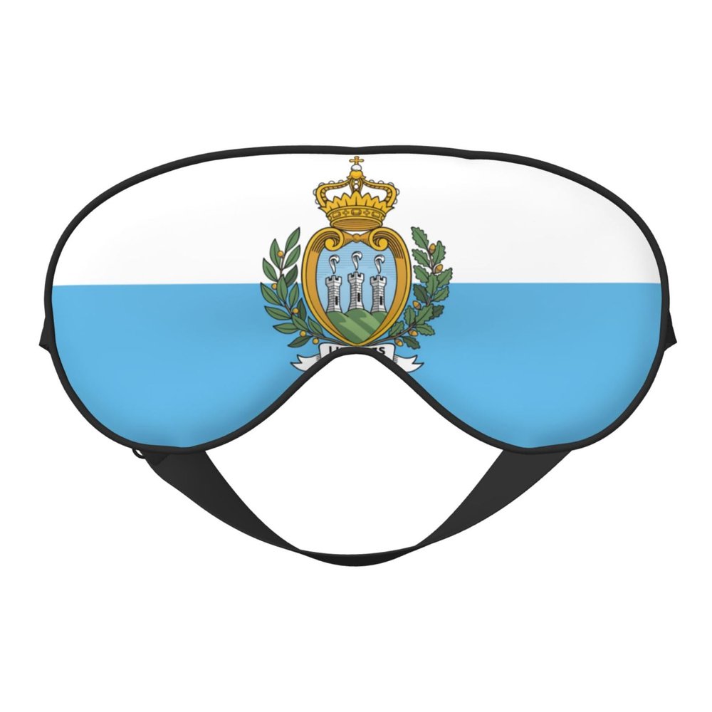 Flag of San Marino Print Eye Mask,Silk-Like Sleep Mask,Night Sleeping Mask for Men Women,for Sleep Relaxation