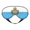 Flag of San Marino Print Eye Mask,Silk-Like Sleep Mask,Night Sleeping Mask for Men Women,for Sleep Relaxation view 1
