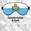Flag of San Marino Print Eye Mask,Silk-Like Sleep Mask,Night Sleeping Mask for Men Women,for Sleep Relaxation view 3
