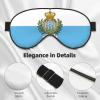 Flag of San Marino Print Eye Mask,Silk-Like Sleep Mask,Night Sleeping Mask for Men Women,for Sleep Relaxation view 4