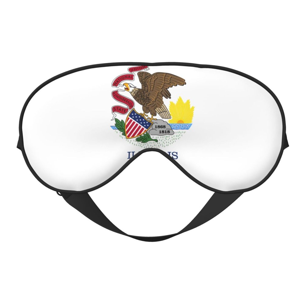 Illinois State Flag Print Eye Mask,Silk-Like Sleep Mask,Night Sleeping Mask for Men Women,for Sleep Relaxation