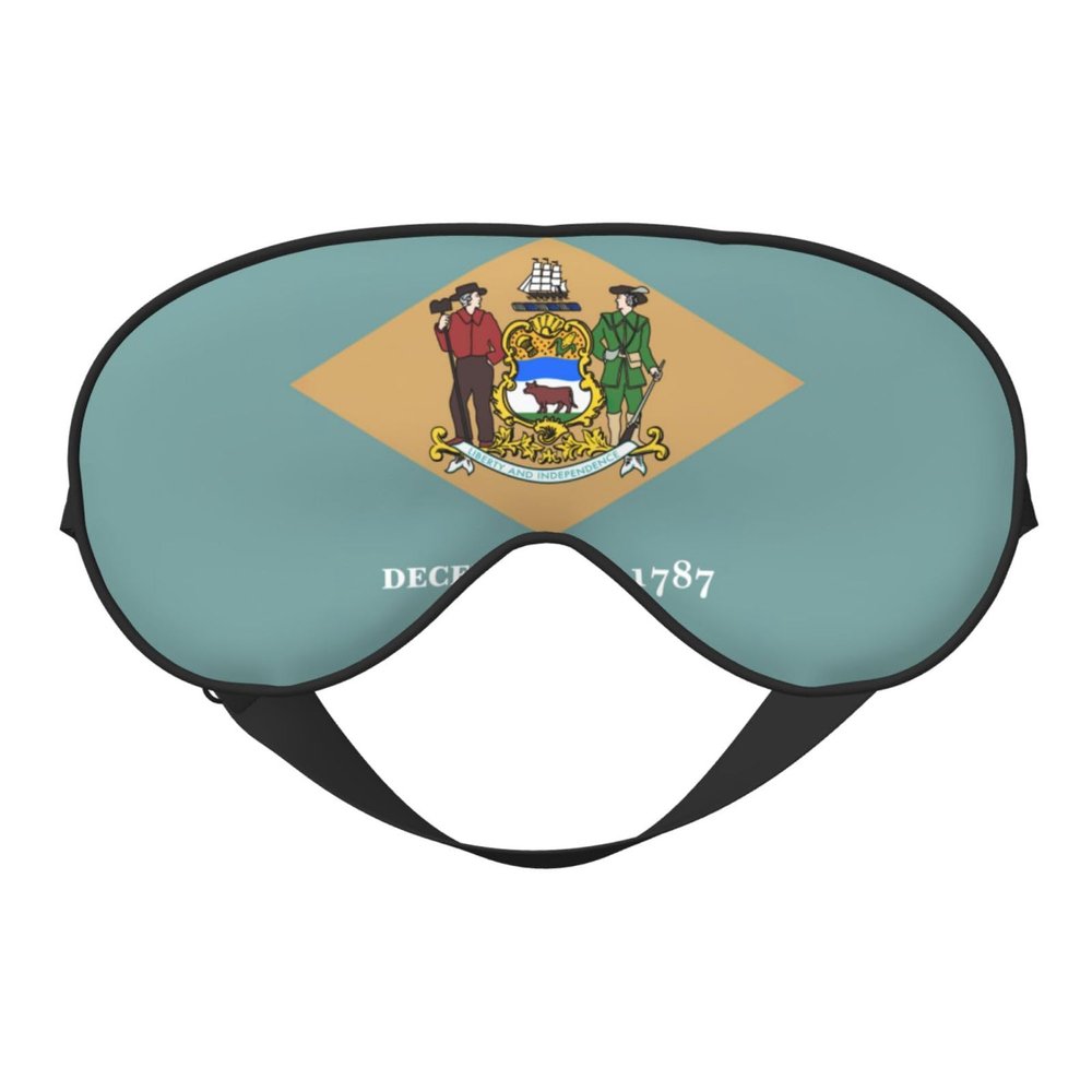 Flag of Delaware Print Eye Mask,Silk-Like Sleep Mask,Night Sleeping Mask for Men Women,for Sleep Relaxation