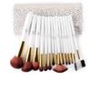 15 Makeup Brushes Set Full Set Of Makeup Tools White Makeup Tools view 1