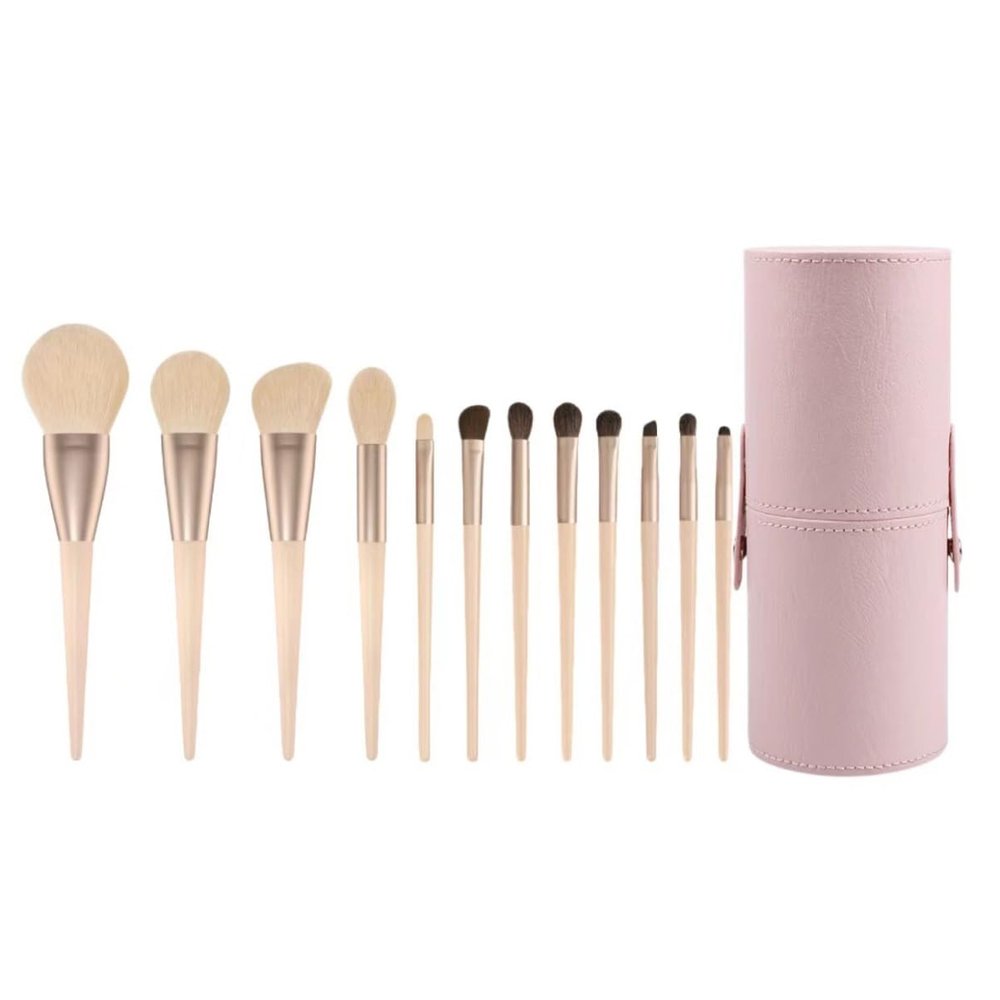 12 piece makeup brush set soft animal hair corn silk eye shadow powder powder blusher concealer brush