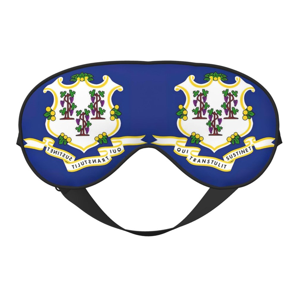Connecticut State Flag Print Eye Mask,Silk-Like Sleep Mask,Night Sleeping Mask for Men Women,for Sleep Relaxation