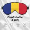 Flag of Romania Print Eye Mask,Silk-Like Sleep Mask,Night Sleeping Mask for Men Women,for Sleep Relaxation view 3