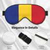 Flag of Romania Print Eye Mask,Silk-Like Sleep Mask,Night Sleeping Mask for Men Women,for Sleep Relaxation view 4