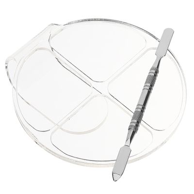 Ipetboom 2sets Cosmetic Palette Spatula Makeup Mixing Plates for Nail Art Makeup Spatulas Essential