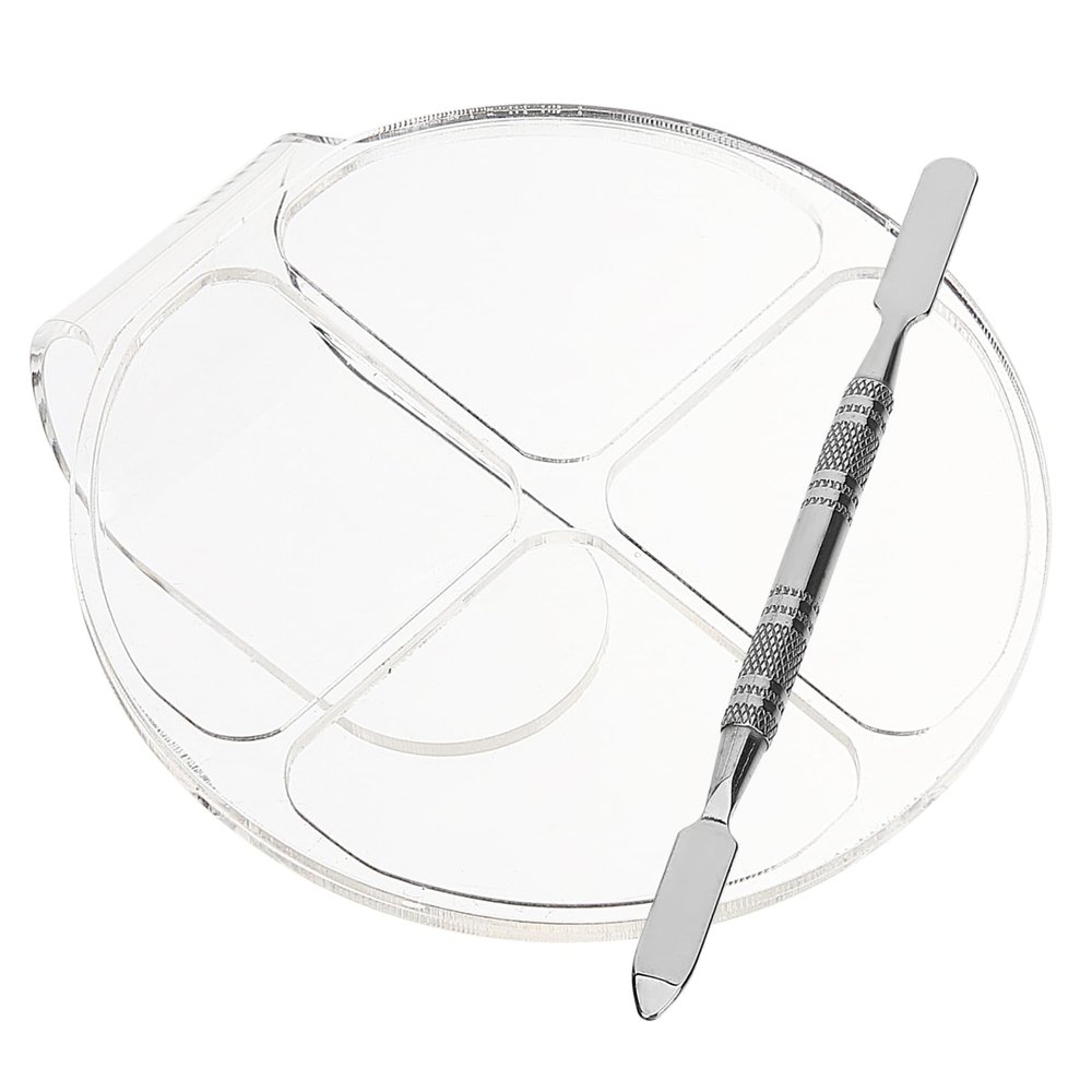 Ipetboom 2sets Cosmetic Palette Spatula Makeup Mixing Plates for Nail Art Makeup Spatulas Essential