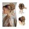 yanzhuen001 Bun Wig, Easy-to-Use Faux Hair Bun Clip for Messy Updo & Wavy Curly Hair Pieces for Women,Messy Bun Wig(Dirty gold) view 1