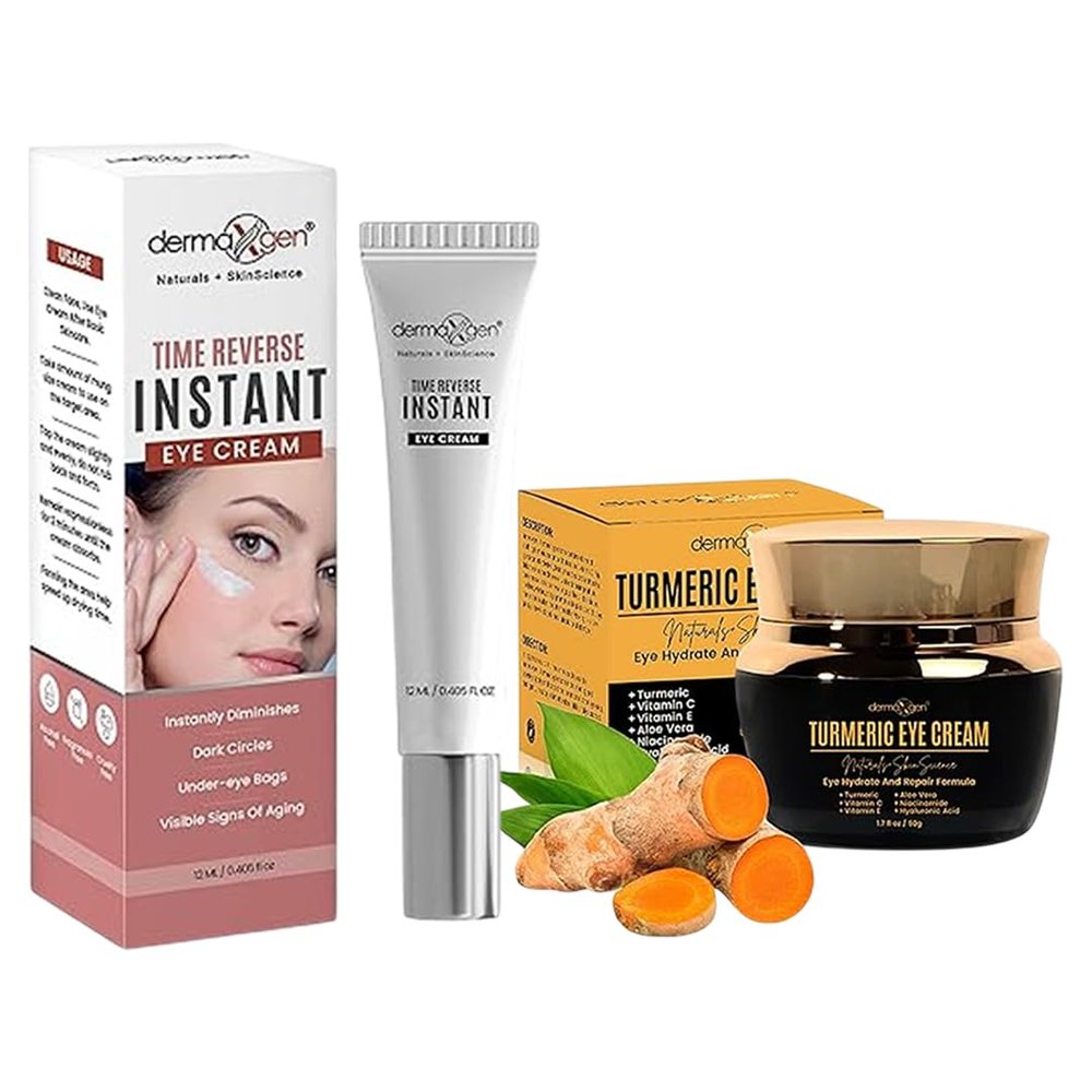 DERMAXGEN Instant Eyelift & Hydrating Eye Cream Set Lightweight Formula with Vitamin C & Turmeric for a Refreshed Under-Eye Look