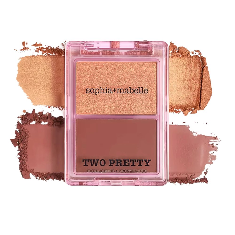 Sophia + Mabelle Bronzer & Highlighter Duo Buildable, Blendable Face Palette for Contour & Highlight Lightweight, Long-Lasting Glow Available in 3 Shades (COCOA RADIANCE, One Color)