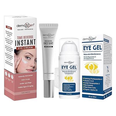 DERMAXGEN Instant Eyelift Cream & Eye Gel Set Hydrating & Refreshing Under-Eye Duo with Peptides & Plant Stem Cells.