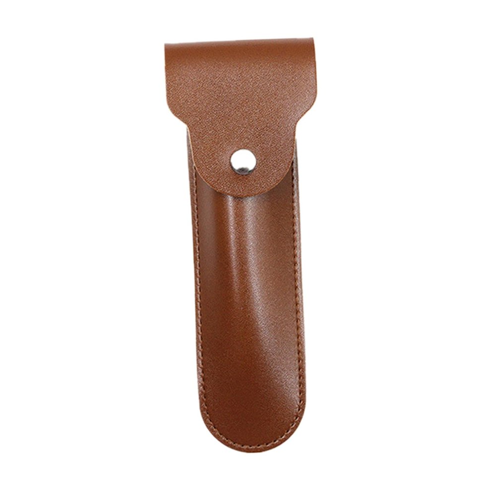 LIFKOME Razor Protective Case PU Leather Cover for Travel Storage Brown