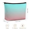 Makeup Bag for Women, Modern Aqua and Coral Gradient Cosmetic Case Adorable Roomy Zipper Pouch Portable Travel Organizer Accessories view 2