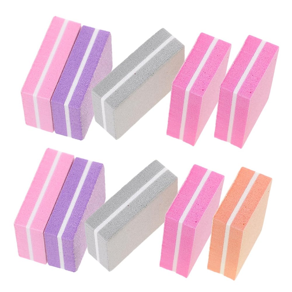 AUTSUPPL 100pcs Double-Side Mini Buffer Blocks Manicure Nail Files for Women Sponge Nail Buffing Blocks