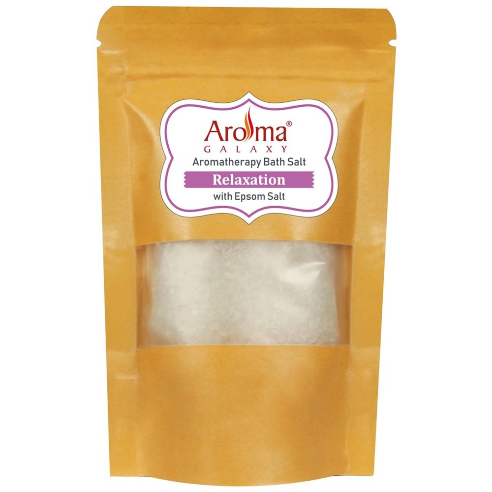 Aroma Galaxy Bath Epsom Salt for Bath, Body and Foot 17.63 Oz | Bath Salt | Relaxation | Sound Sleep Aromatherapy |100% Pure & Natural Epsom Salt, Sea Salt | Sandlewood & Lotus Essential Oil