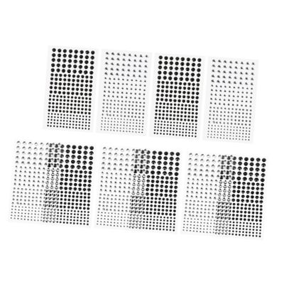Angoily 10pcs Self-Adhesive Crystal Gems for Decoration Shimmering Rhinestones for Halloween Parties Festivals and Costumes Versatile Eye and Nail Stickers White Black