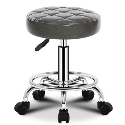 Aikimfuly Adjustable Rolling Stool with Wheels - Swivel Shop Salon Chair for Drafting, Massage, Spa, Tattoo, and Photography Use