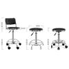 Aikimfuly Adjustable Height Rolling Stool Chair with Back Cushion - PU Leather Swivel Chair for Office, Kitchen, and Drafting Shop view 2