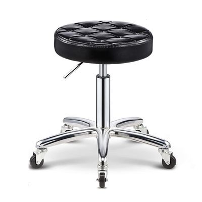 Aikimfuly Adjustable Height PU Leather Rolling Stool with Wheels - Swivel Office Drafting Chair for Medical Esthetician Studio