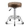 Aikimfuly Adjustable Rolling Shop Stool with Wheels - Swivel Salon Chair for Drafting, Massage, Tattoo, and Photography(Brown) view 1