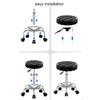 Aikimfuly Adjustable PU Leather Rolling Stool with Wheels | Soft Padded Seat | Swivel Massage Salon Stool with Footrest | Ideal for Hairdressers and Office Use view 3