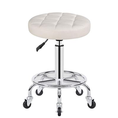 Aikimfuly Adjustable Rolling Swivel Stool with Wheels - PU Leather Round Office Chair for Medical, Spa, Drafting, Salon, Tattoo Use