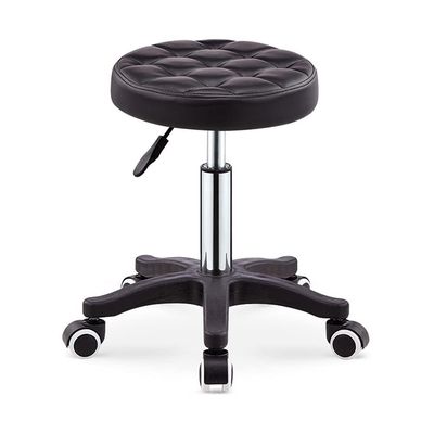 Aikimfuly Adjustable Rolling Salon Stool Chair with Wheels - Swivel Drafting Stool for Workbench, Massage, Spa, Tattoo, and Photography(Black1)