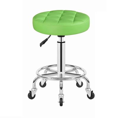 Aikimfuly Adjustable Rolling Shop Stool with Wheels - Swivel Salon Stool for Manicure, Tattoo, and Spa Use(Green)