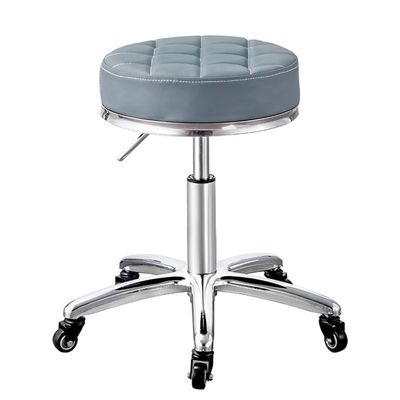 Aikimfuly Adjustable Rolling Stool with PU Leather Cushion - Height Adjustable Round Chair for Tattoo, Massage, Salon, and Medical Spa Use