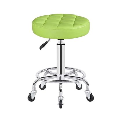 Aikimfuly Adjustable Rolling Swivel Stool with Wheels - PU Leather Round Office Chair for Medical Spa, Drafting, Salon, and Tattoo Use