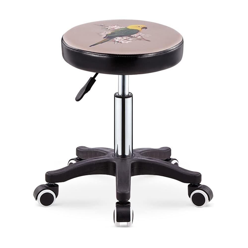 Aikimfuly Adjustable Rolling Salon Stool Chair with Wheels - Swivel Drafting Stool for Workbench, Massage, Spa, Tattoo, and Photography(Black3)