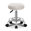 Aikimfuly Adjustable PU Leather Round Rolling Stool with Wheels - Wider Seat Massage Salon Stool for Office and Hairdressing(White) view 1
