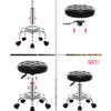 Aikimfuly Adjustable PU Leather Round Rolling Stool with Wheels - Wider Seat Massage Salon Stool for Office and Hairdressing(White) view 3