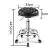 Aikimfuly Adjustable Rolling Shop Stool with Wheels - Swivel Salon Chair for Drafting, Massage, Spa, and Tattoo Work(Gold) view 3