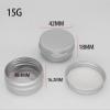12 PCS Silver Tin Jar Empty Metal Round Container Refillable Bottle 15g Mini Cosmetic Sample Box with Screw Lid for Candle Lip Gloss Salve Makeup Eye Shadow Powder view 2