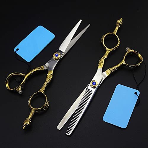 Hair Cutting Scissors, Professional Japan 440c 6 inch Crown set haircut scissor thinning barber cutting shears hairdresser scissors BY