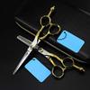 Hair Cutting Scissors, Professional Japan 440c 6 inch Crown set haircut scissor thinning barber cutting shears hairdresser scissors BY view 2