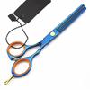 Hair Cutting Scissors, Professional japan 440c 5.5 inch blue cutting barber scisors haircut thinning shears hairdressing scissors BY view 3