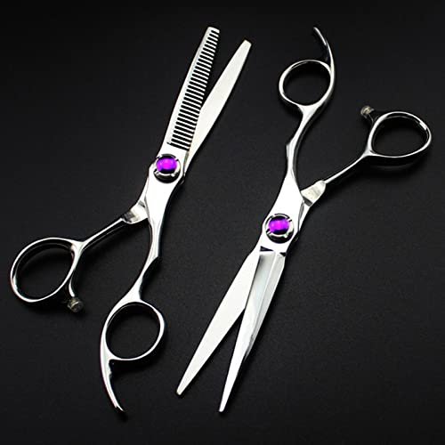 Hair Cutting Scissors, Professional japan 440c 6 inch purple cutting barber haircut thinning shears tools hairdressing scissors BY