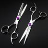 Hair Cutting Scissors, Professional japan 440c 6 inch purple cutting barber haircut thinning shears tools hairdressing scissors BY view 1