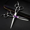 Hair Cutting Scissors, Professional japan 440c 6 inch purple cutting barber haircut thinning shears tools hairdressing scissors BY view 2