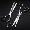 Hair Cutting Scissors, Professional japan 440c 6 inch purple cutting barber haircut thinning shears tools hairdressing scissors BY view 3